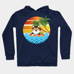 Shiba Inu Enjoys Summer Sunset Hoodie